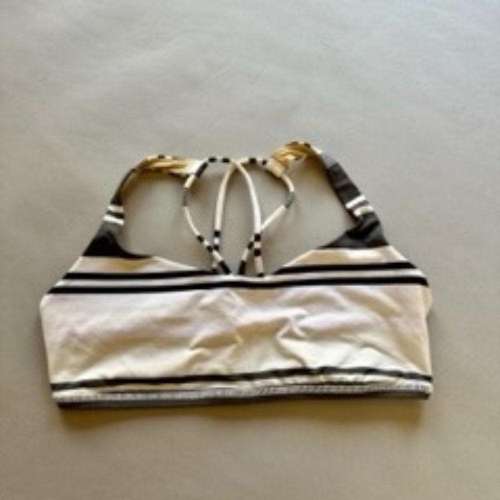 Lululemon Free to Be Sports Bra Groovy Stripe Nimbus Size 10